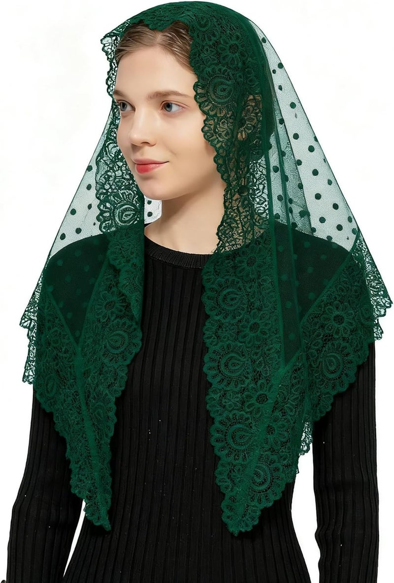 Wgior Triangle Vintage Inspired Lace Chapel Veils Catholic Mass Head Covering Scarf Mantilla Veils for Church - Image 1